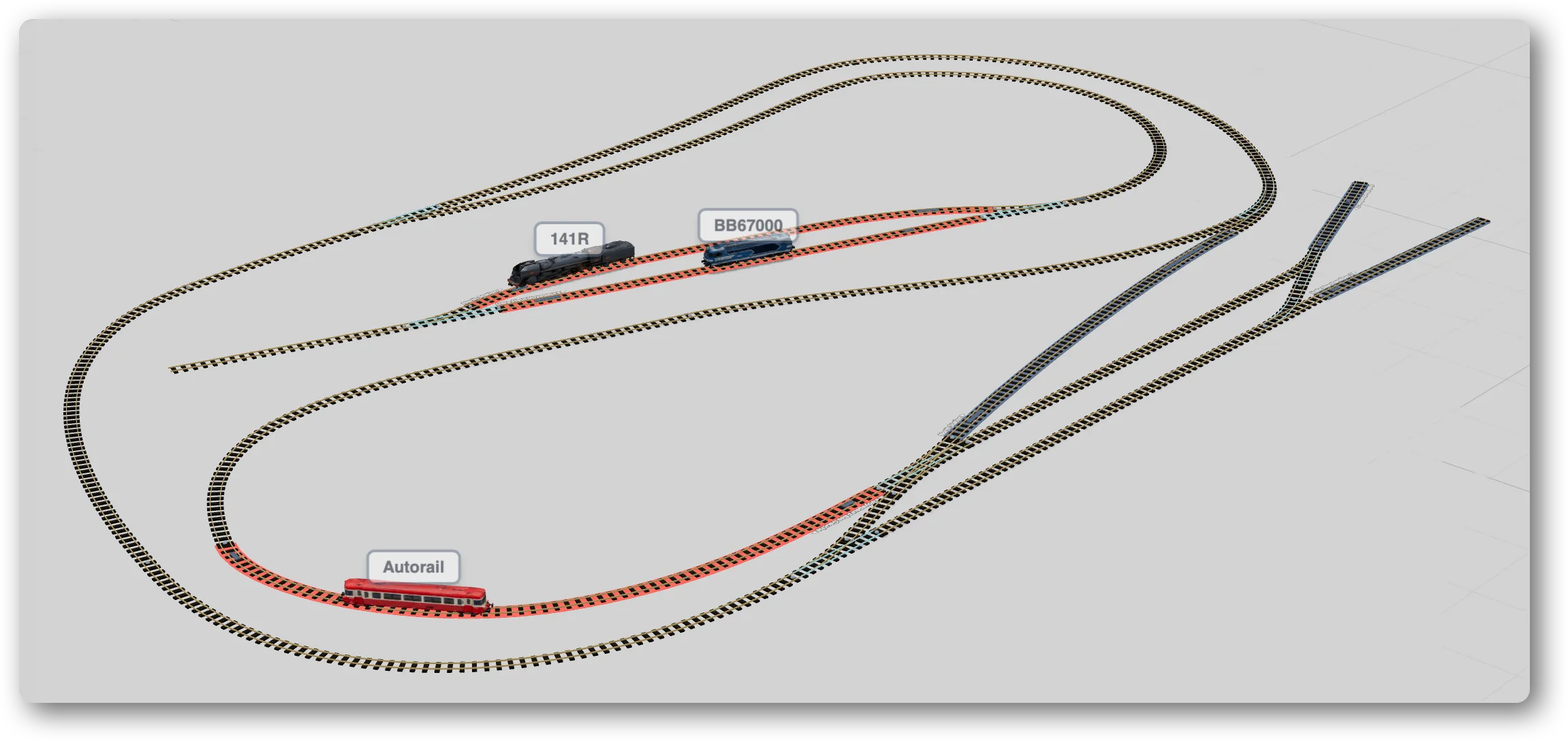3D model railroad simulator view with immersive rendering in TrainPanel