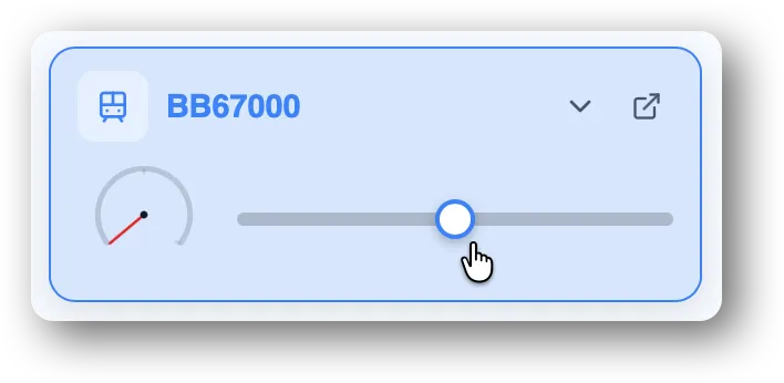 Touch screen model train control throttle interface in TrainPanel