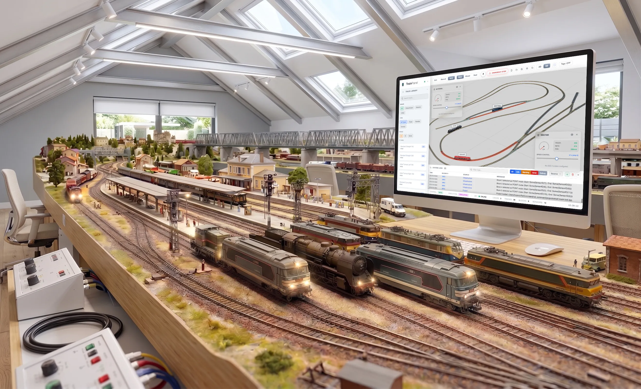 Logiciel de modélisme ferroviaire TrainPanel en action
